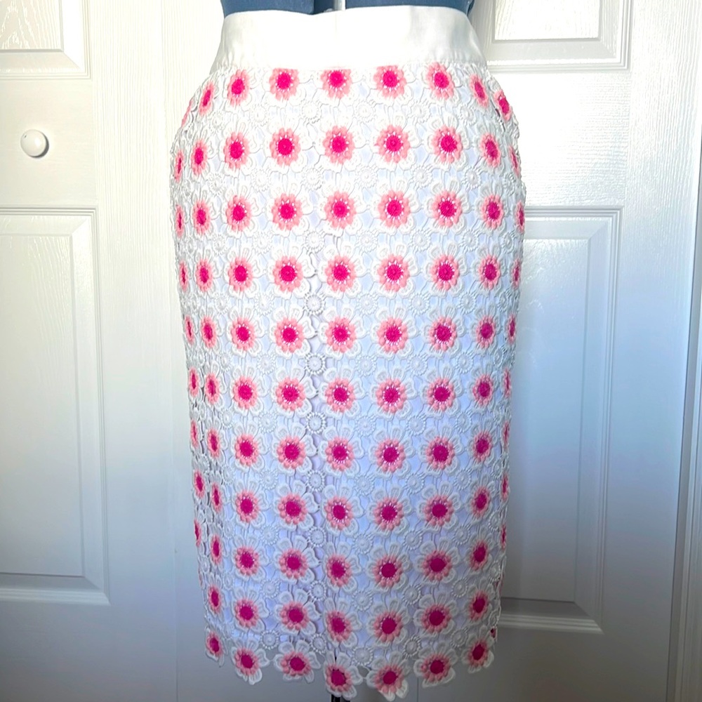 NWT. J. Crew flower Knit pencil Skirt